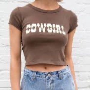 Rare brandy Melville cow girl cropped top